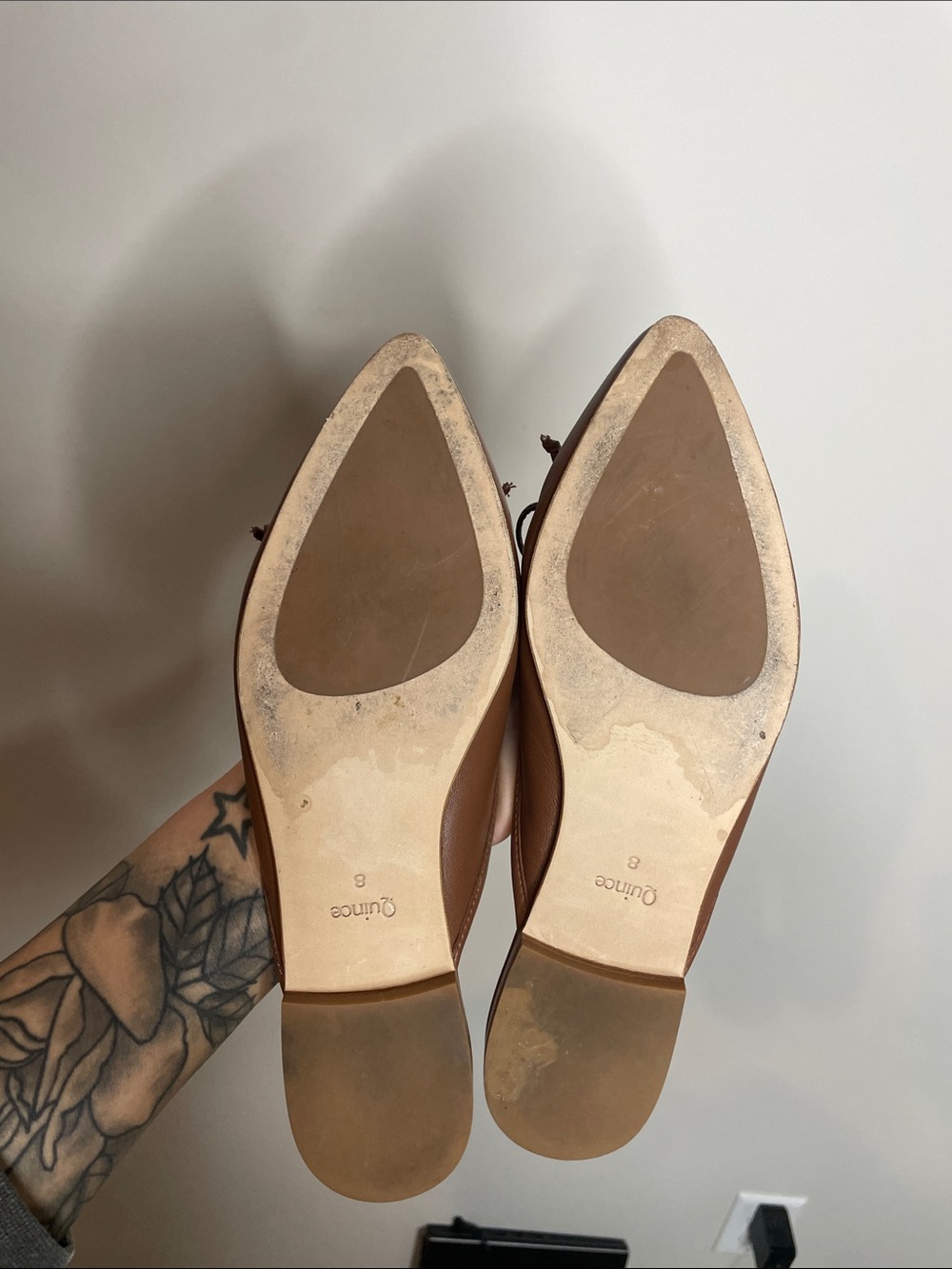 Quince | Women’s Brown Italian Leather Pointed Mules Size 8 - Picture 6 of 6